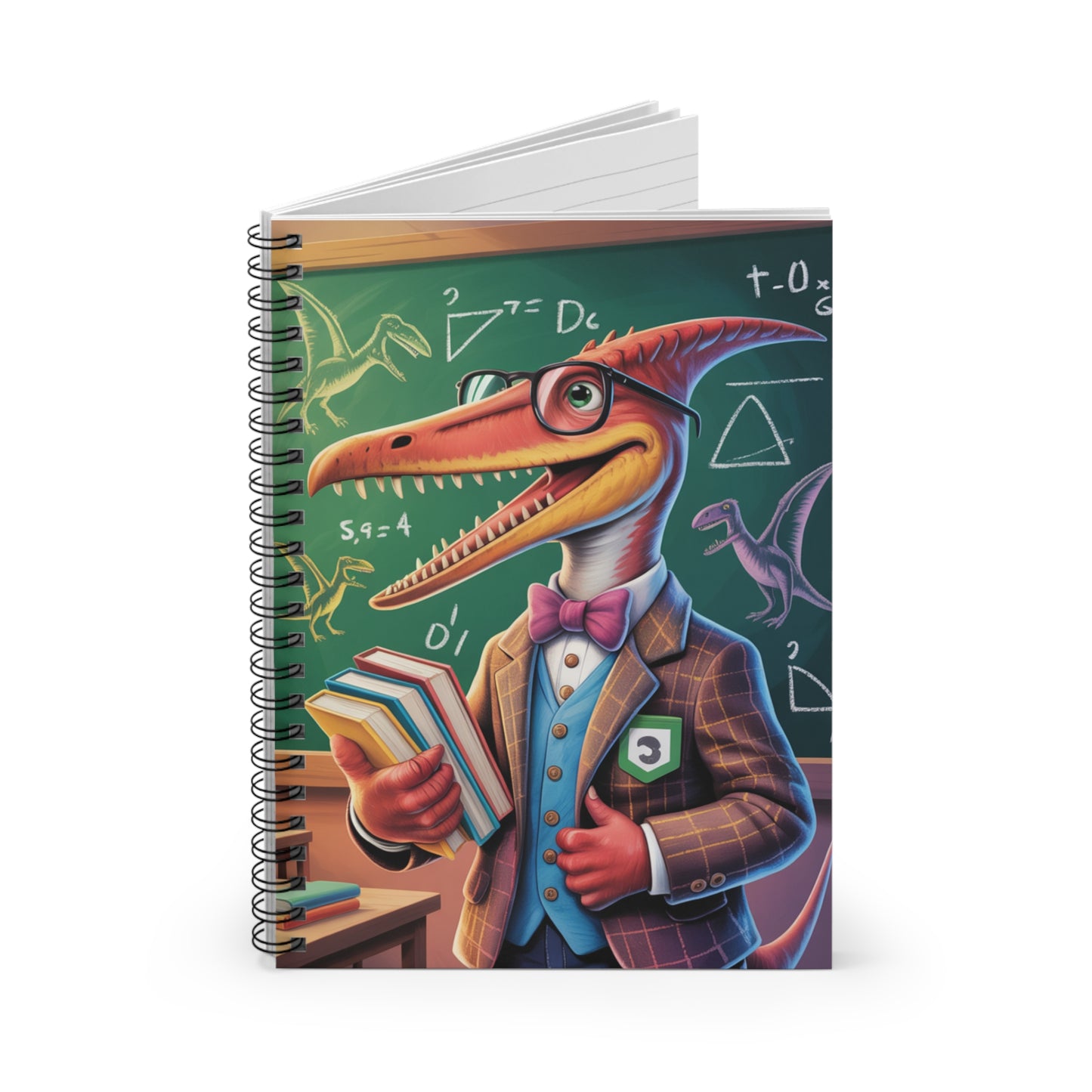 Cartoon Pteranodon - Lined Spiral Notebook