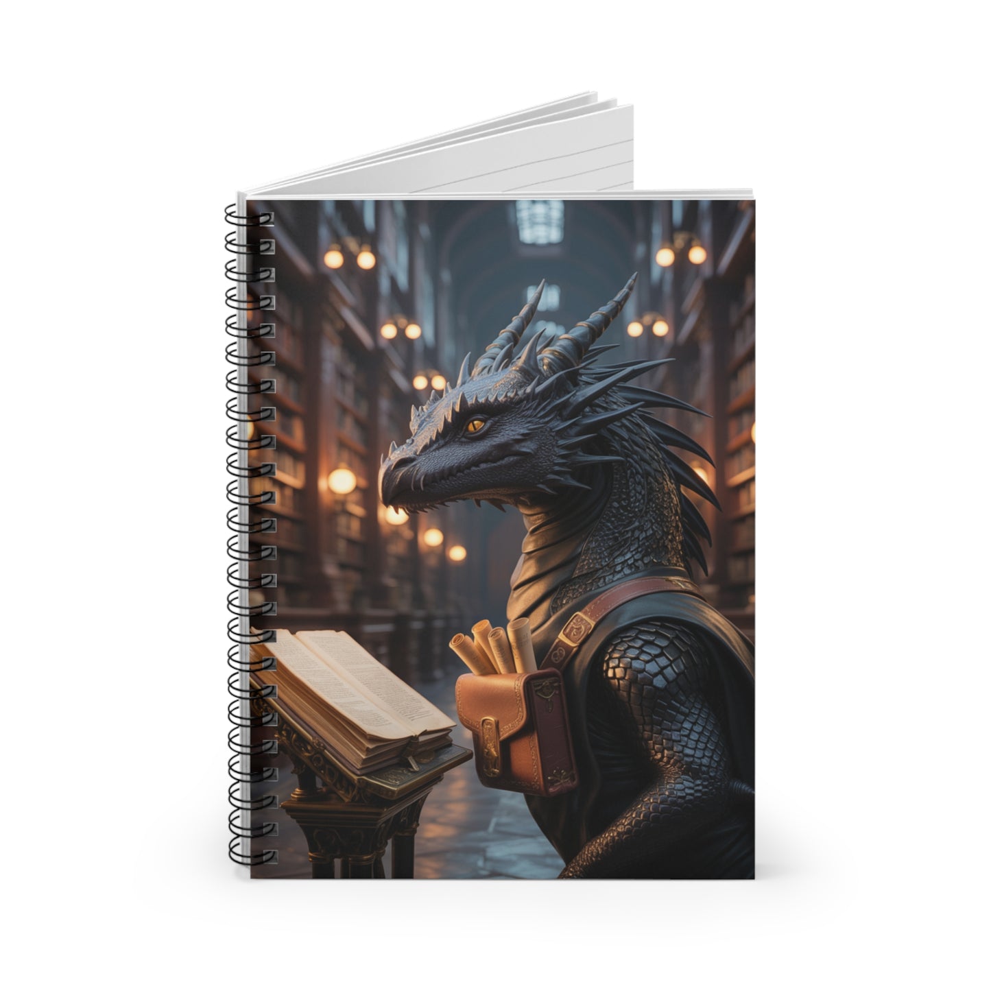 Black Dragon - Lined Spiral Notebook