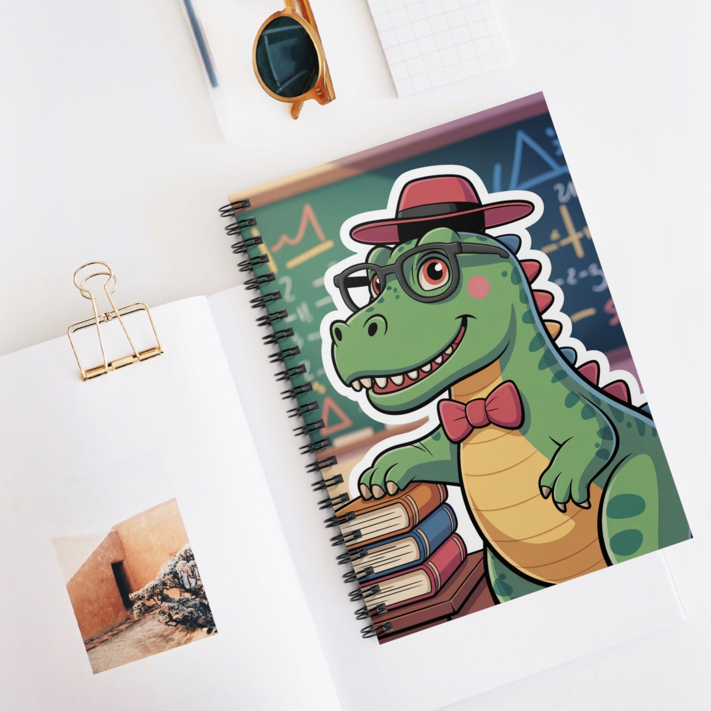 Cartoon Allosaurus - Lined Spiral Notebook