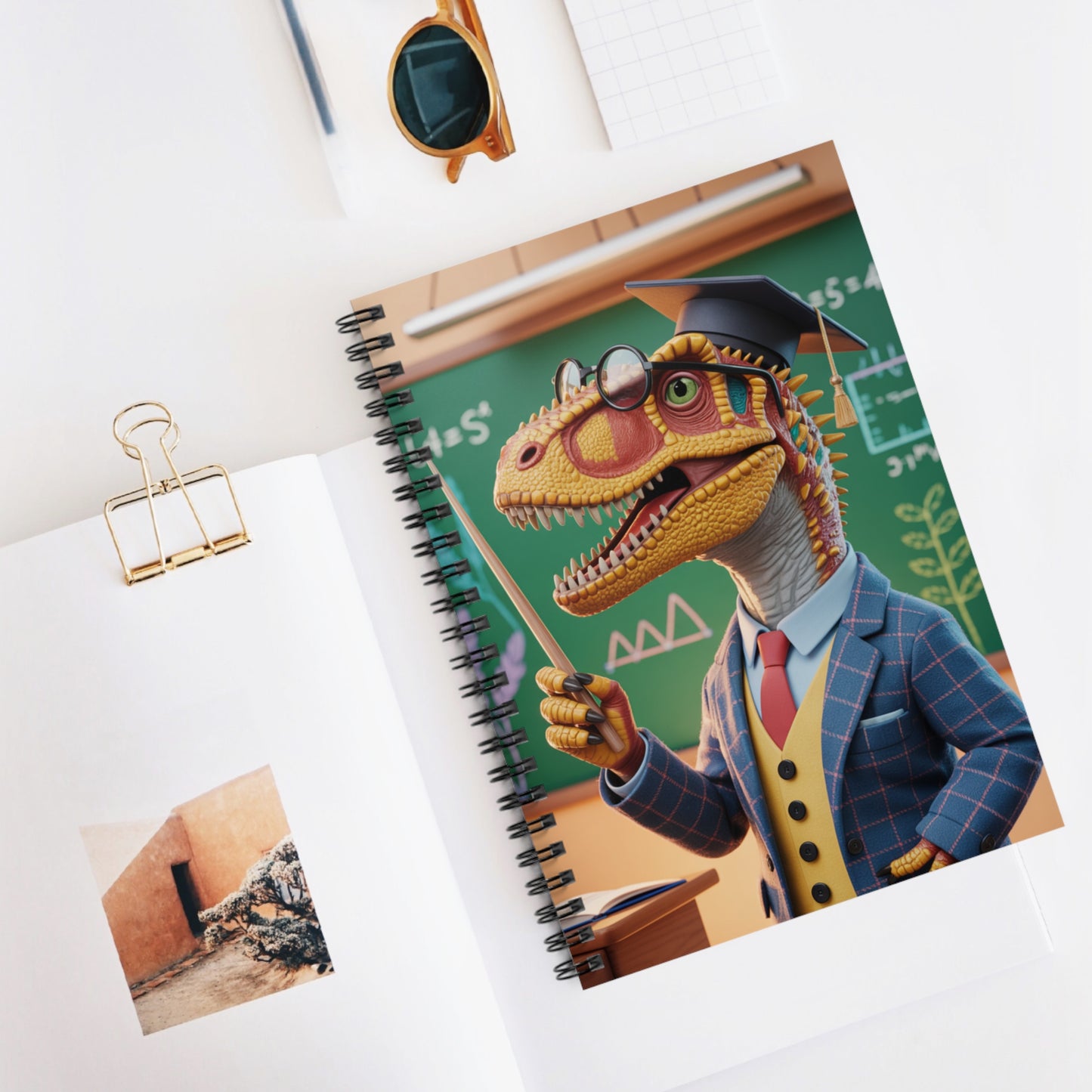 Cartoon Allosaurus - Lined Spiral Notebook