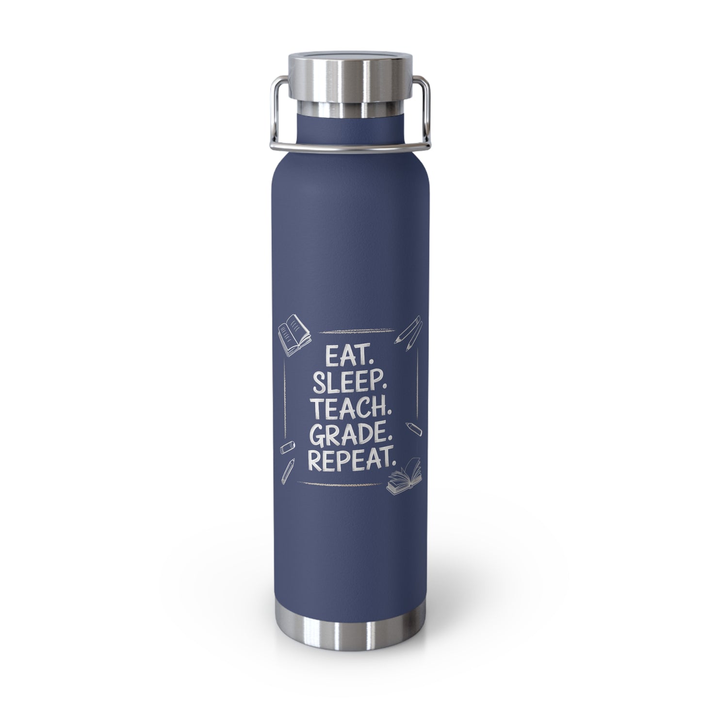 Eat. Sleep. Teach. Grade. Repeat -22oz Copper Teachers Tumbler
