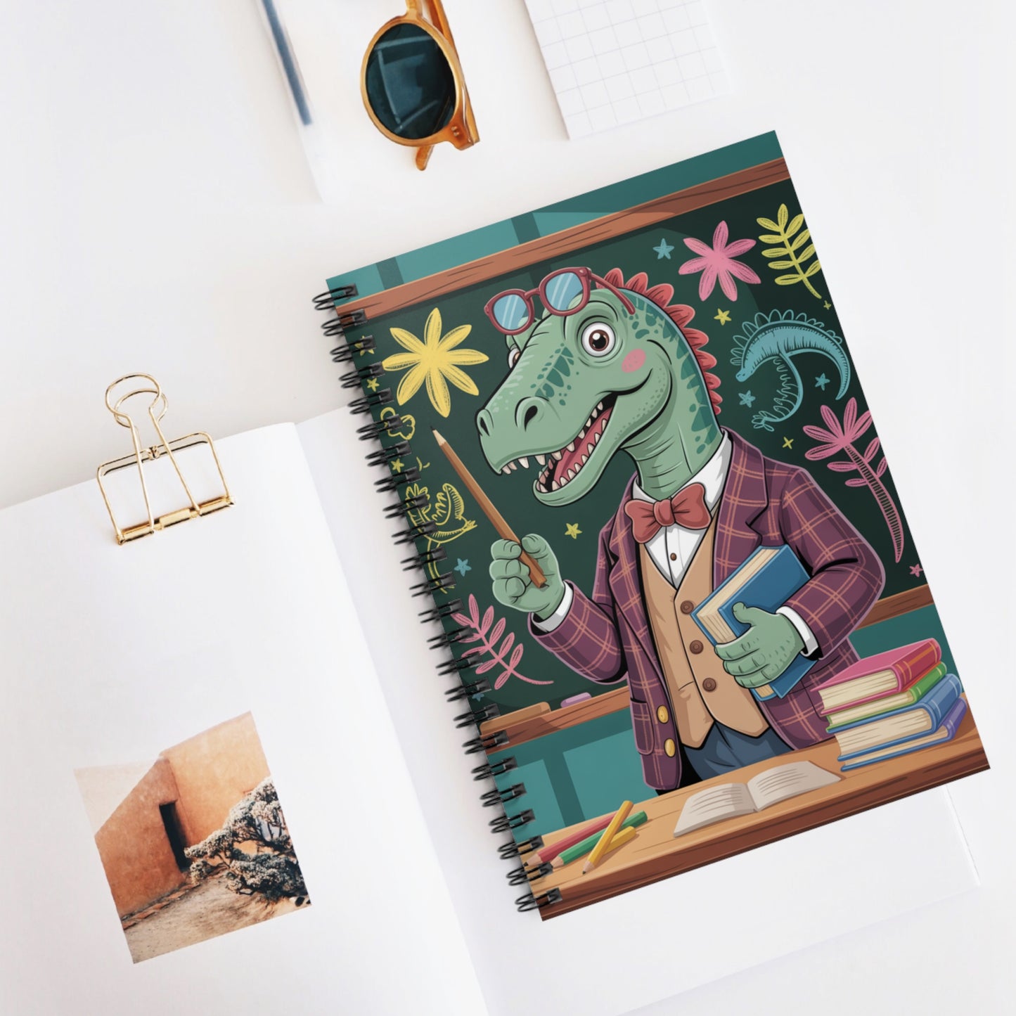 Cartoon Spinosaurus - Lined Spiral Notebook