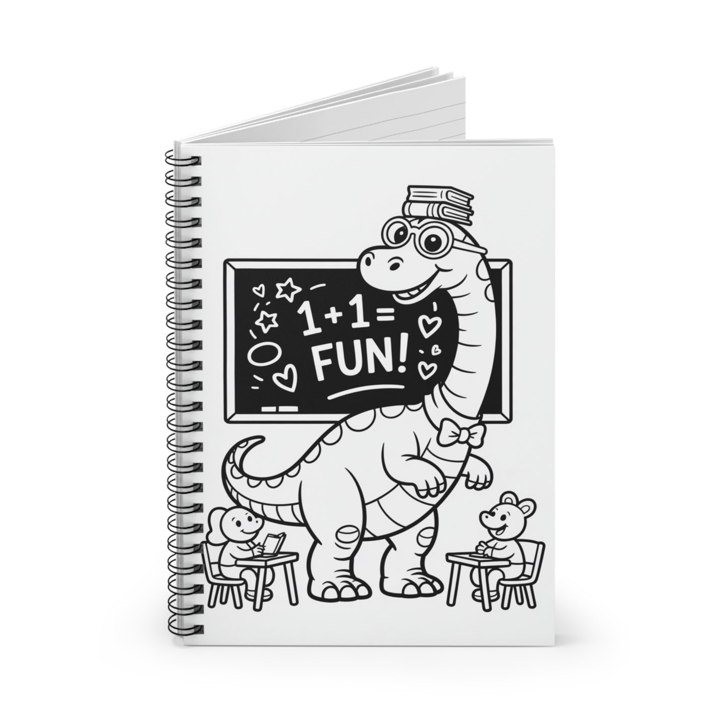 Cartoon Brontosaurus - Lined Spiral Notebook