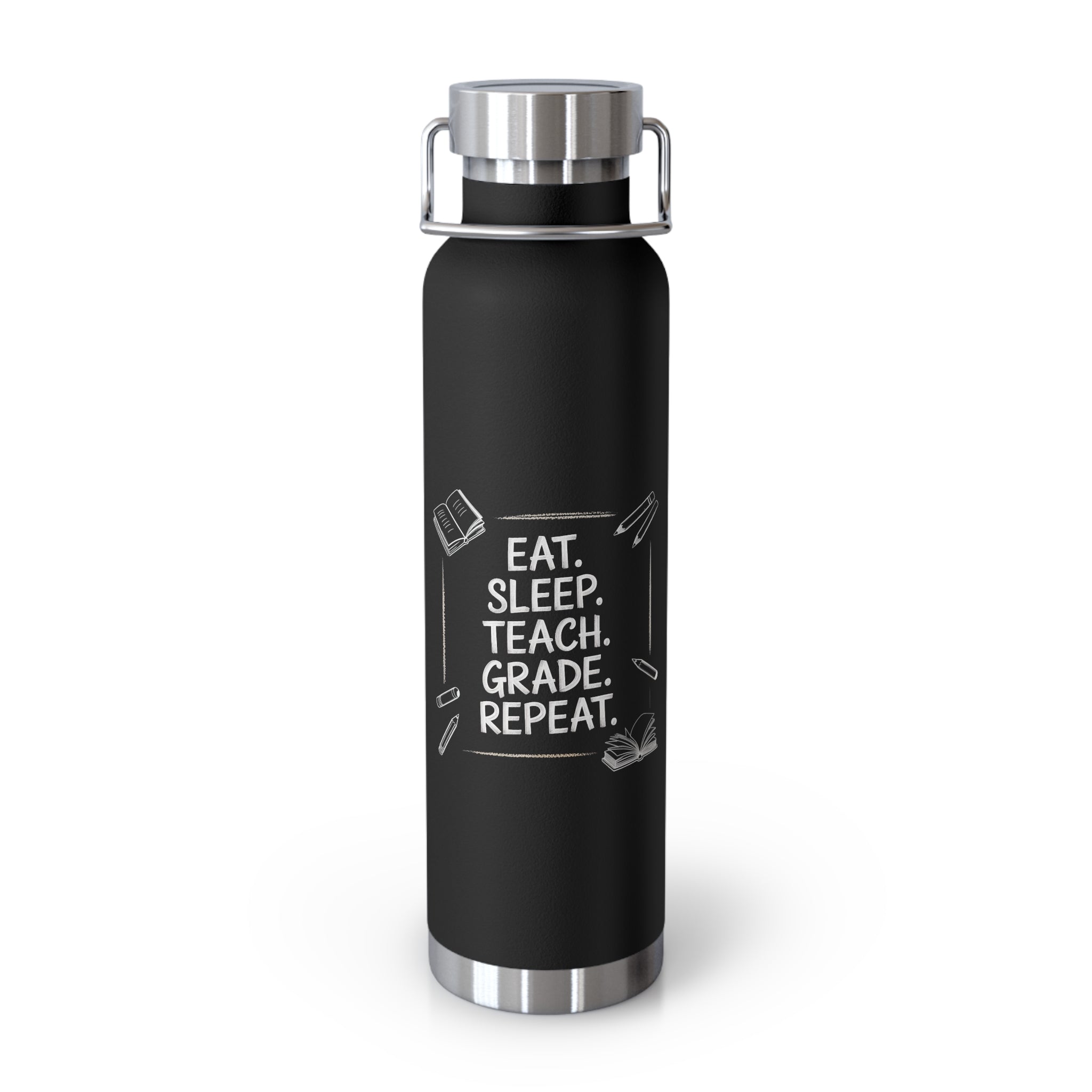 Eat. Sleep. Teach. Grade. Repeat   -22oz Copper Teachers Tumbler
