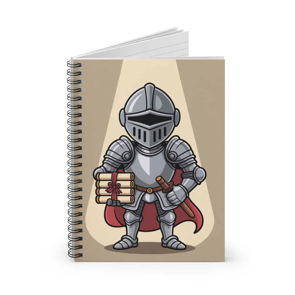 Cartoon Silver Knights   -  Lined Spiral Notebook
