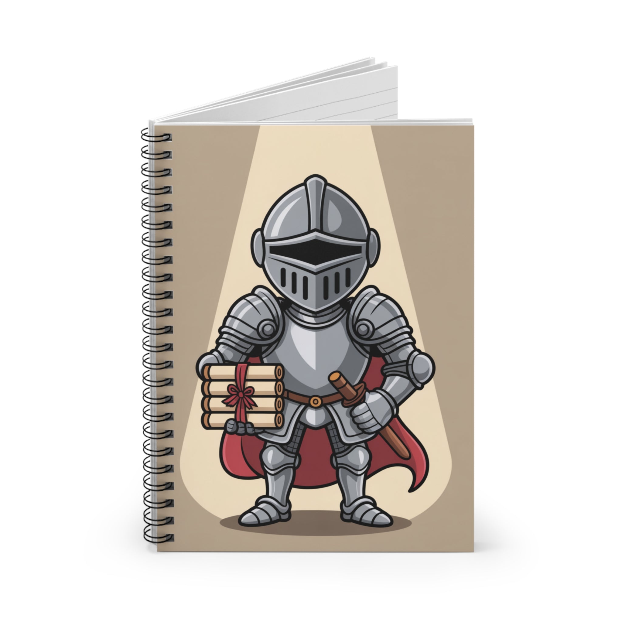 Cartoon Silver Knights   -  Lined Spiral Notebook