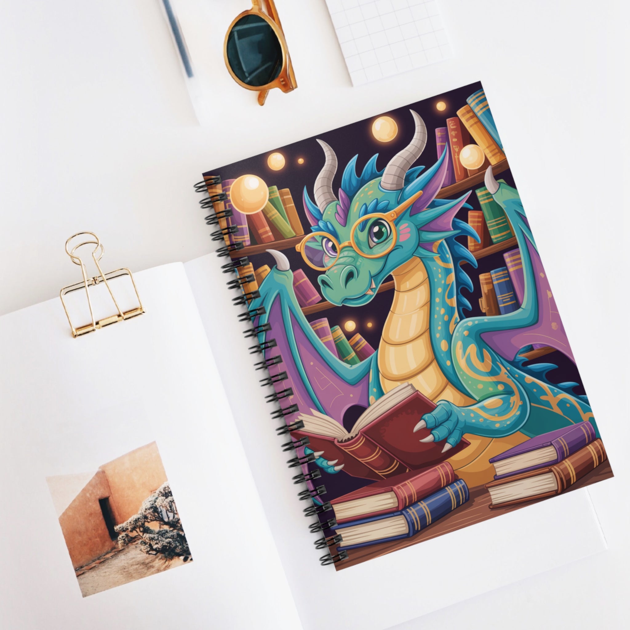 Blue Dragon -  Lined Spiral Notebook