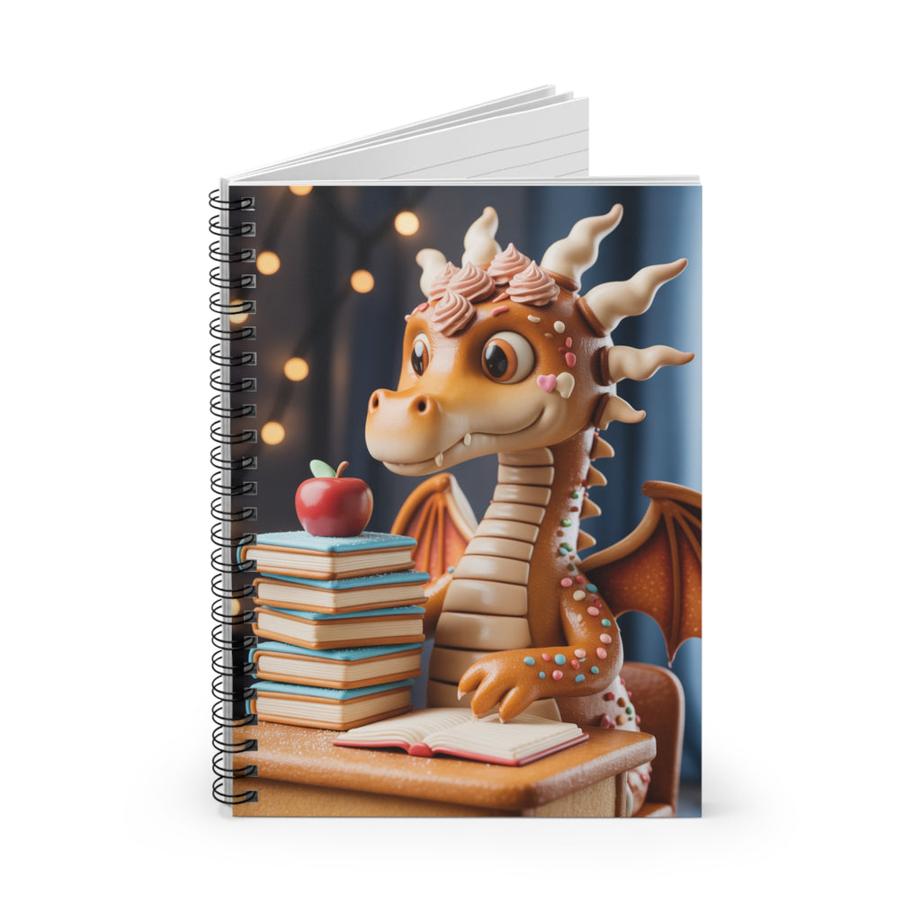 Orange Dragon -  Lined Spiral Notebook