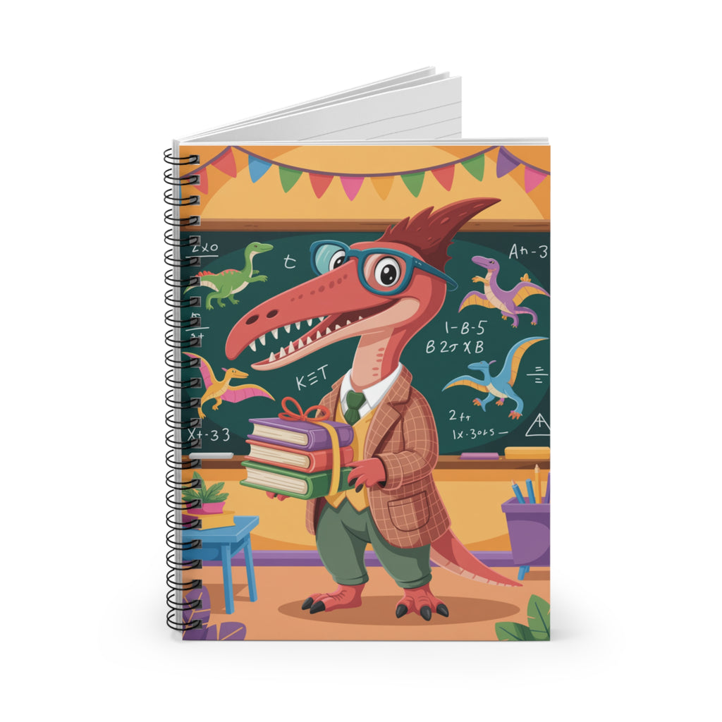 Cartoon Pteranodon  -  Lines Spiral Notebook