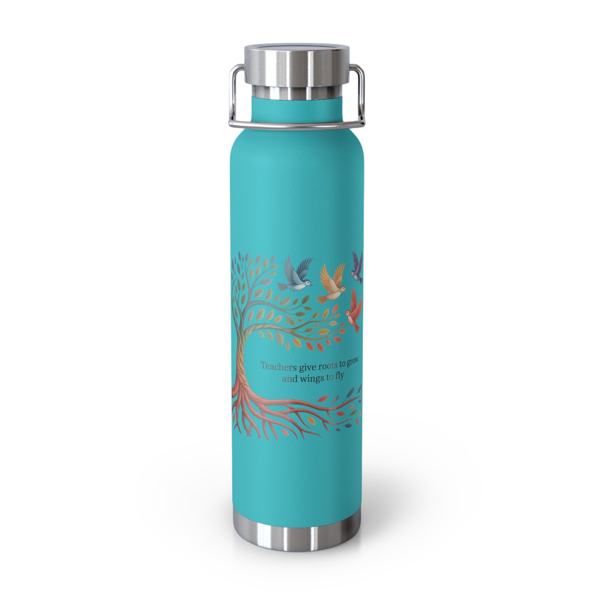 Teachers Give Roots to Grow and Wings to Fly  -22oz Copper Teachers Tumbler