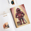 Cartoon Maroon Knight  -  Lined Spiral Notebook