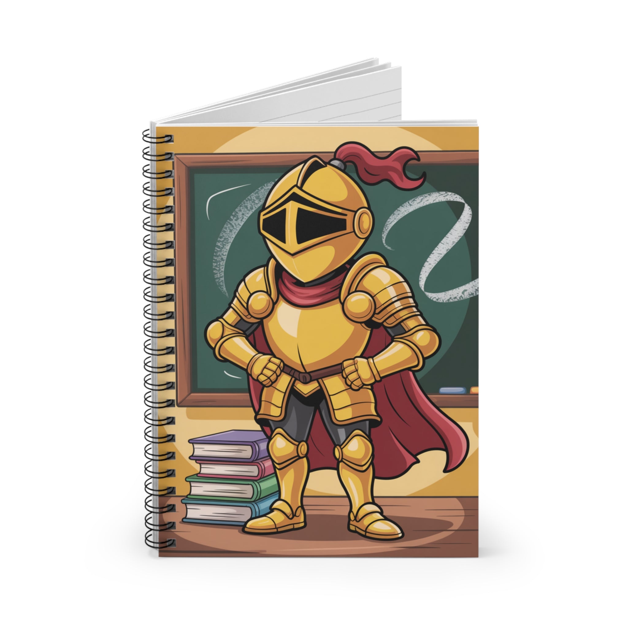 Cartoon Gold Knight   -  Lined Spiral Notebook