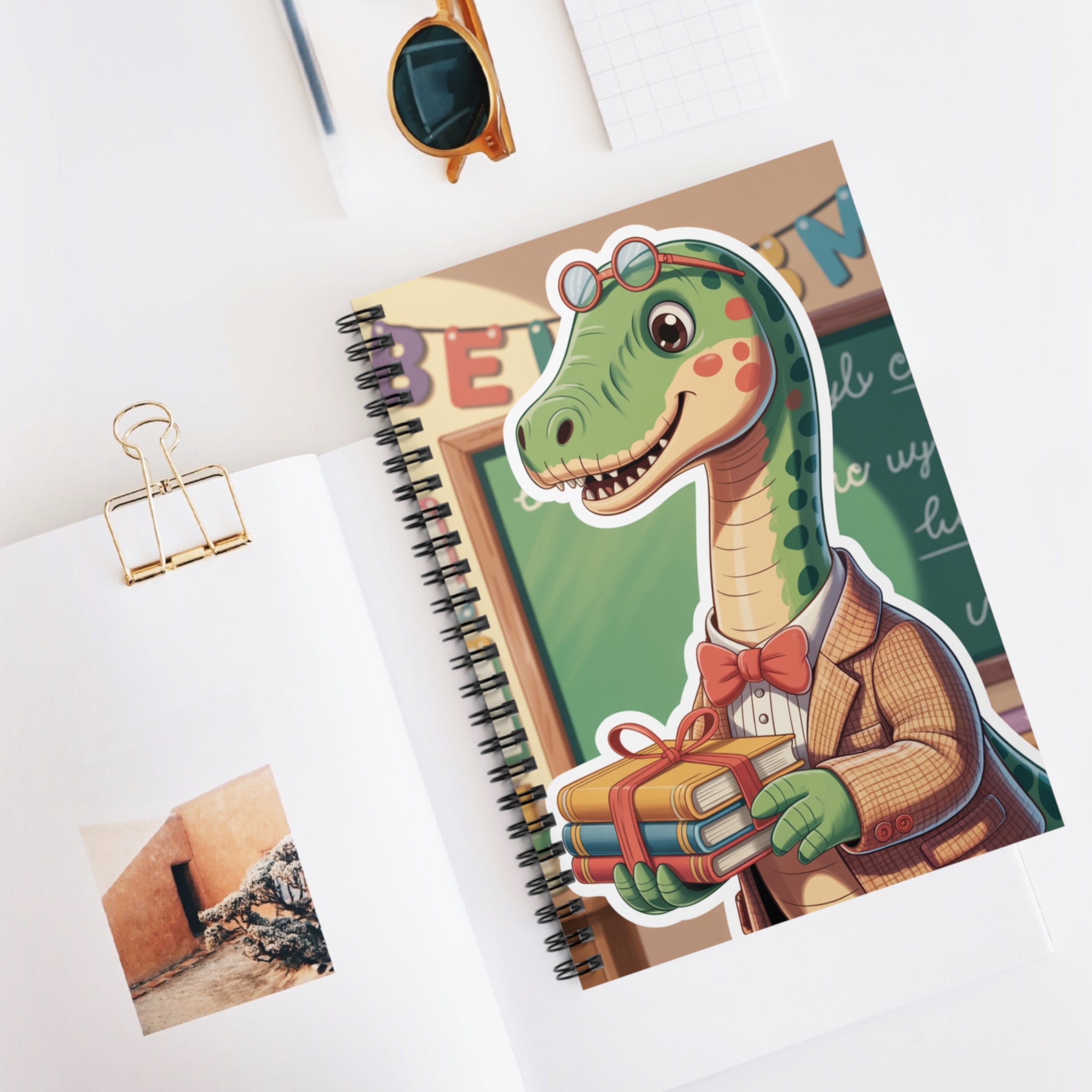 Cartoon Diplodocus  -  Lined Spiral Notebook