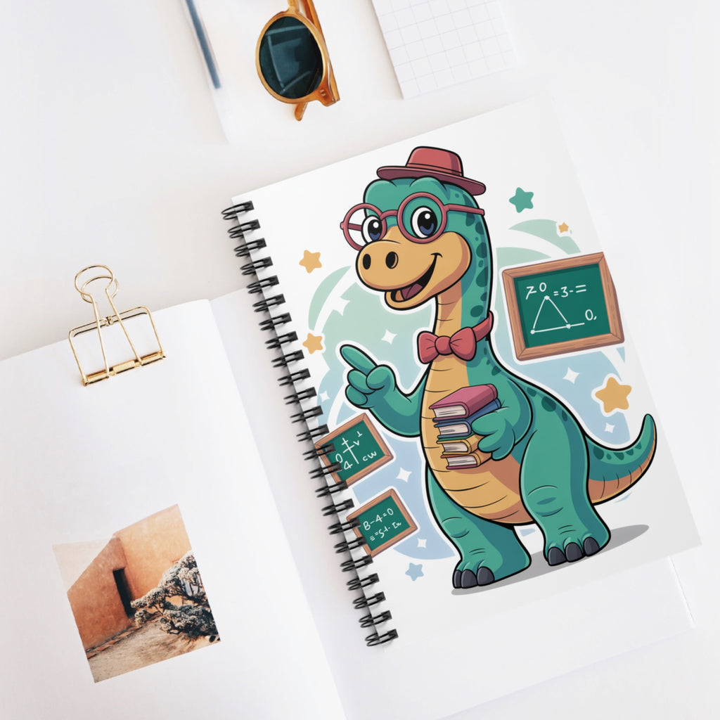 Cartoon Brachiosaurus  -  Lined Spiral Notebook