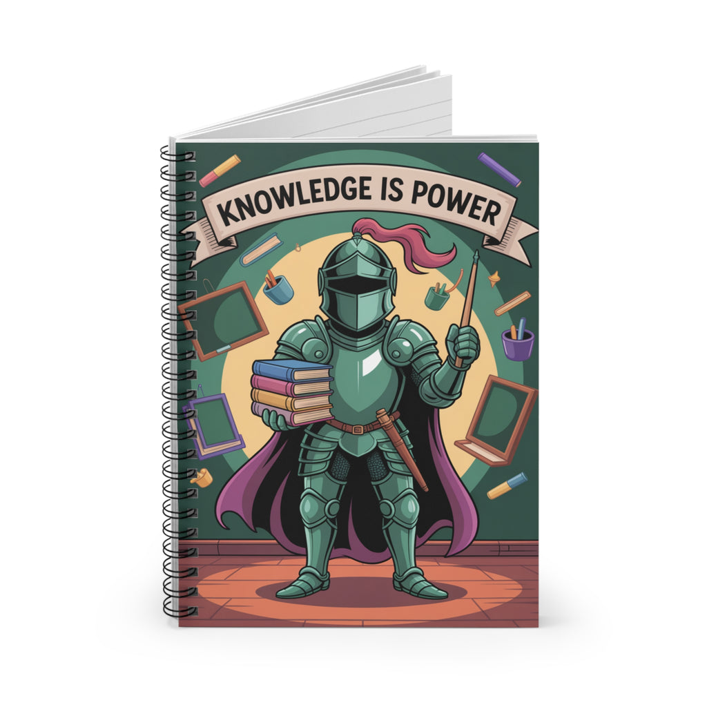 Cartoon Green Knight  -  Lined Spiral Notebook