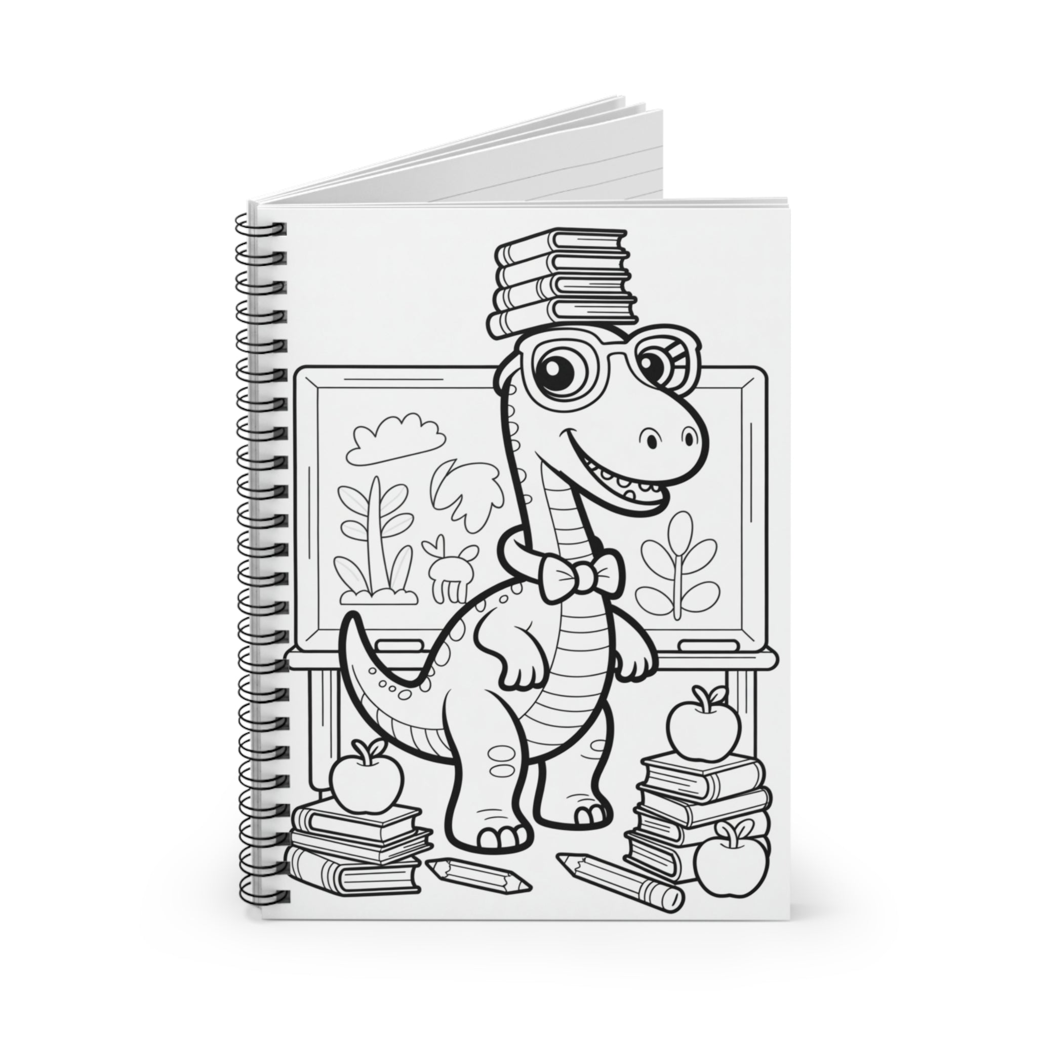 Cartoon Brontosaurus  -  Lined Spiral Notebook