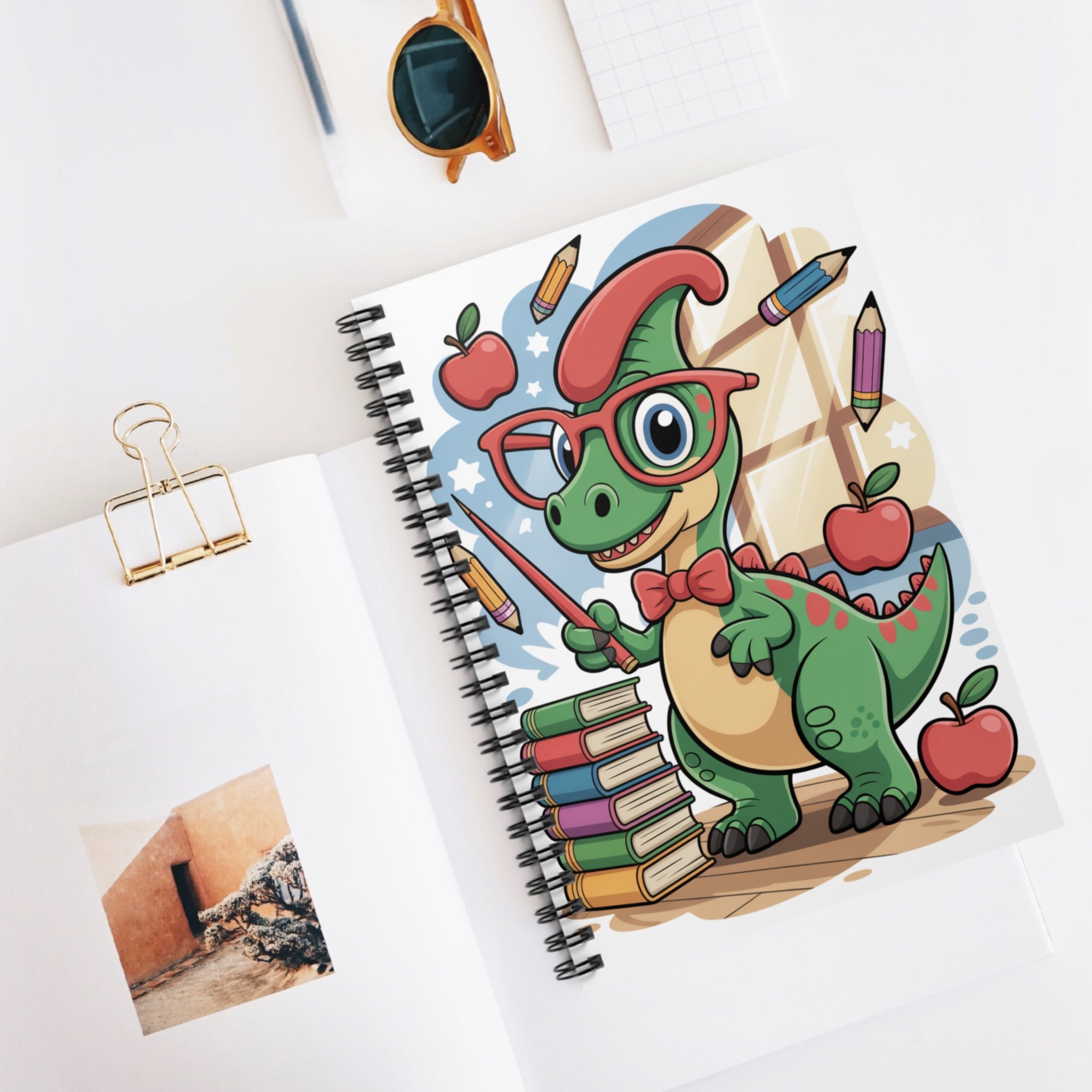 Cartoon Parasaurolophus  -  Lined Spiral Notebook