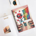 Red Classroom Alien -  Lined Spiral Notebook