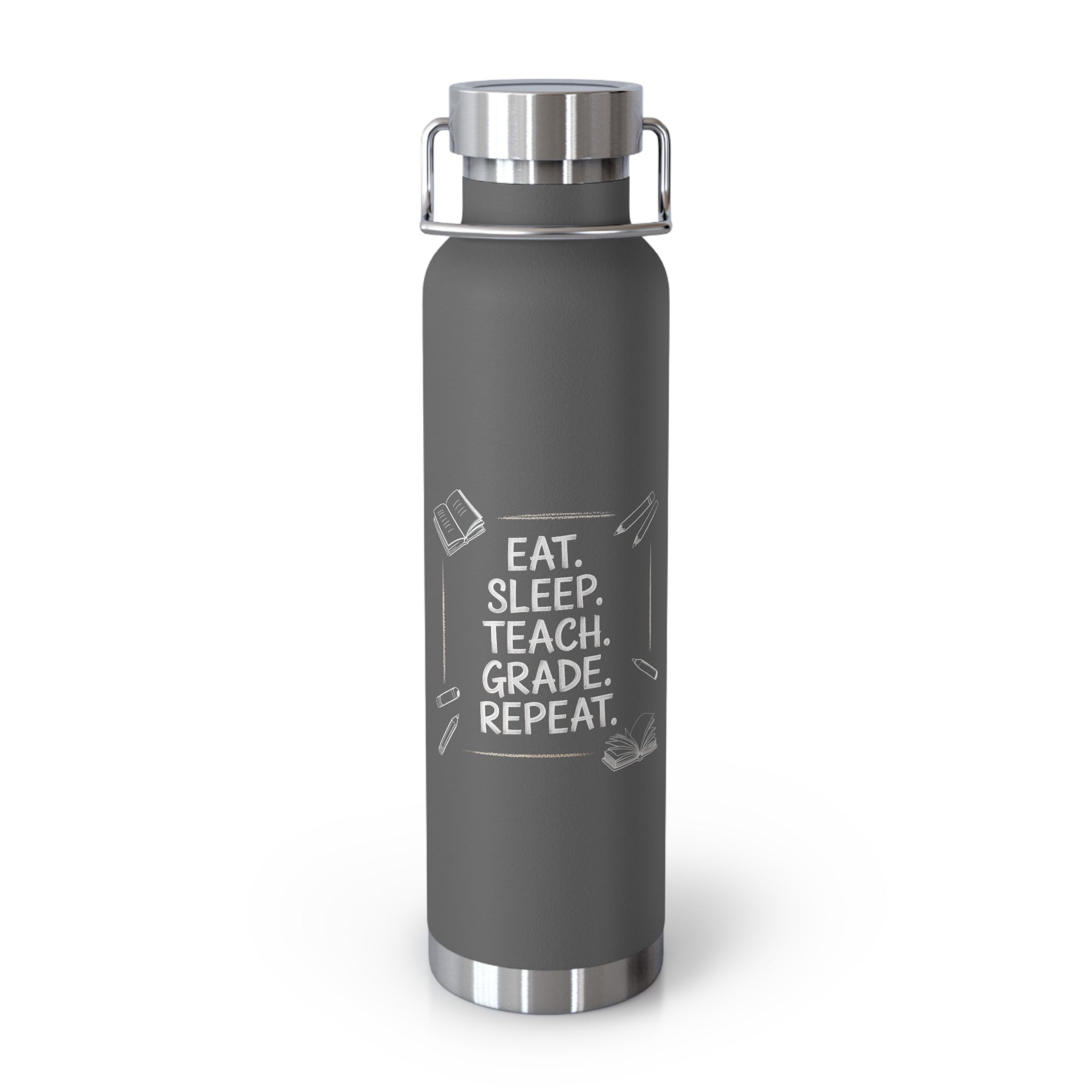 Eat. Sleep. Teach. Grade. Repeat   -22oz Copper Teachers Tumbler