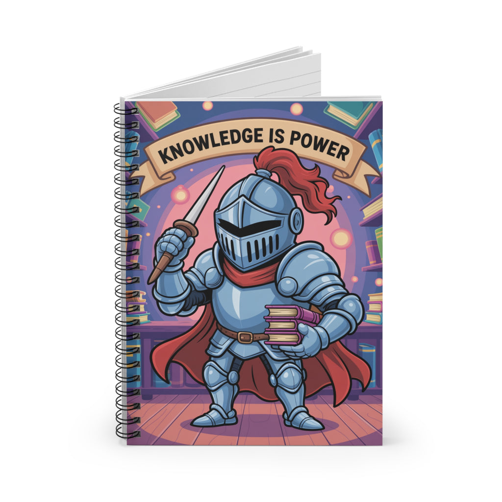 Cartoon Grey Knight   -  Lined Spiral Notebook