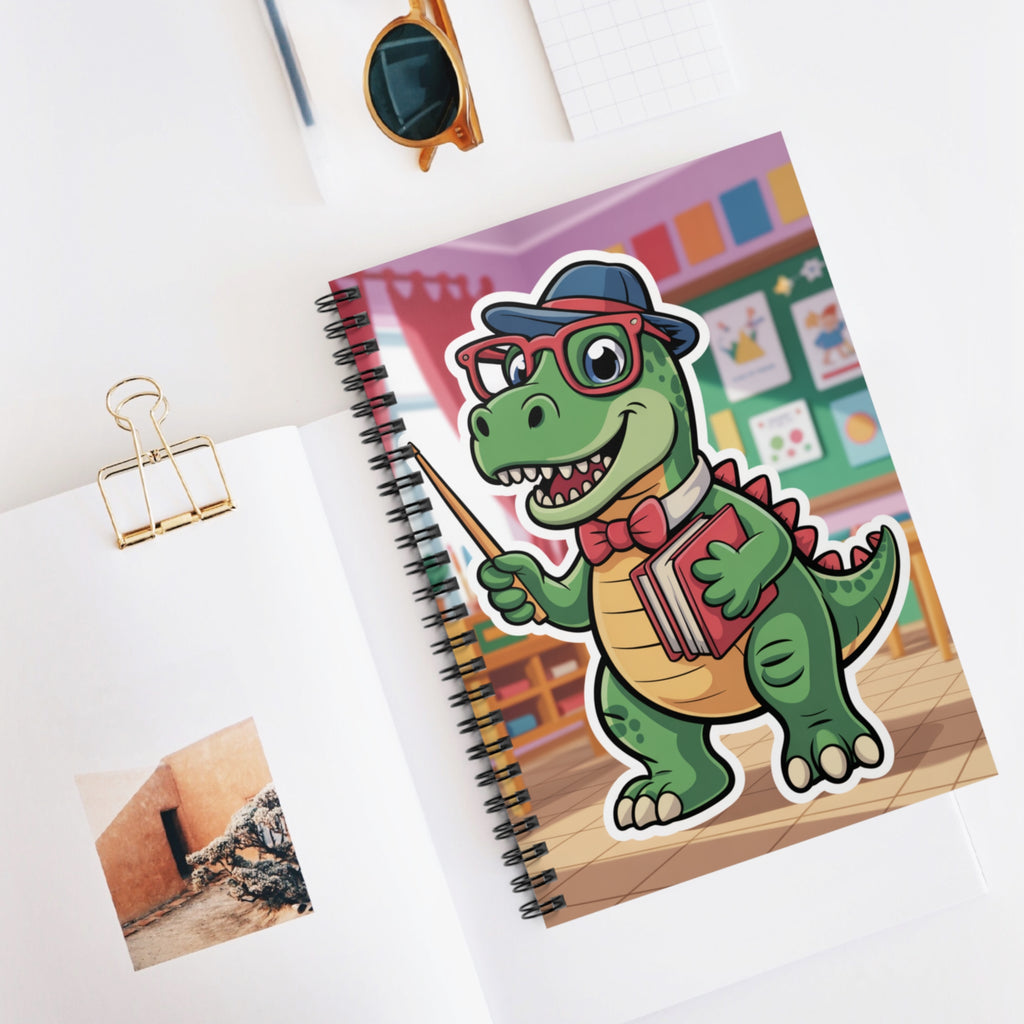 Cartoon Carnotaurus  -  Lined Spiral Notebook