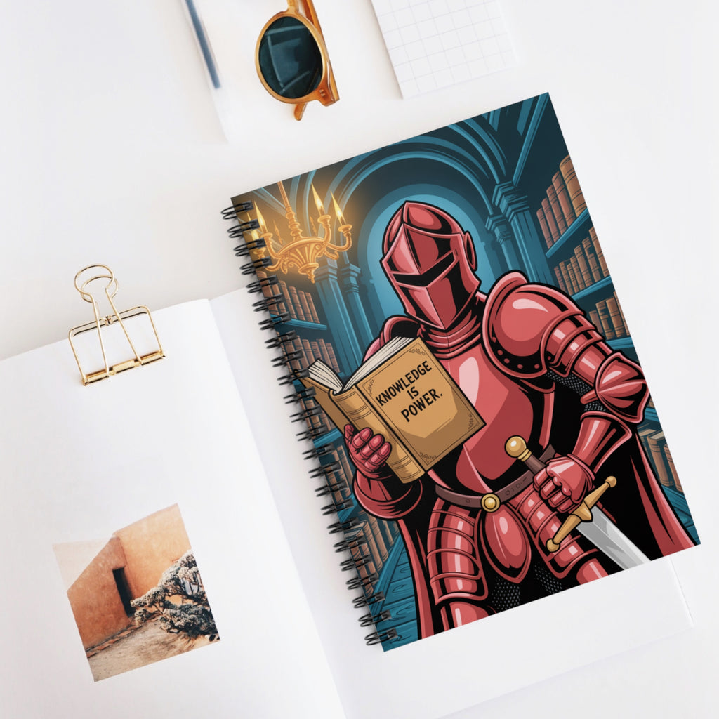 Cartoon Red Knight  -  Lined Spiral Notebook