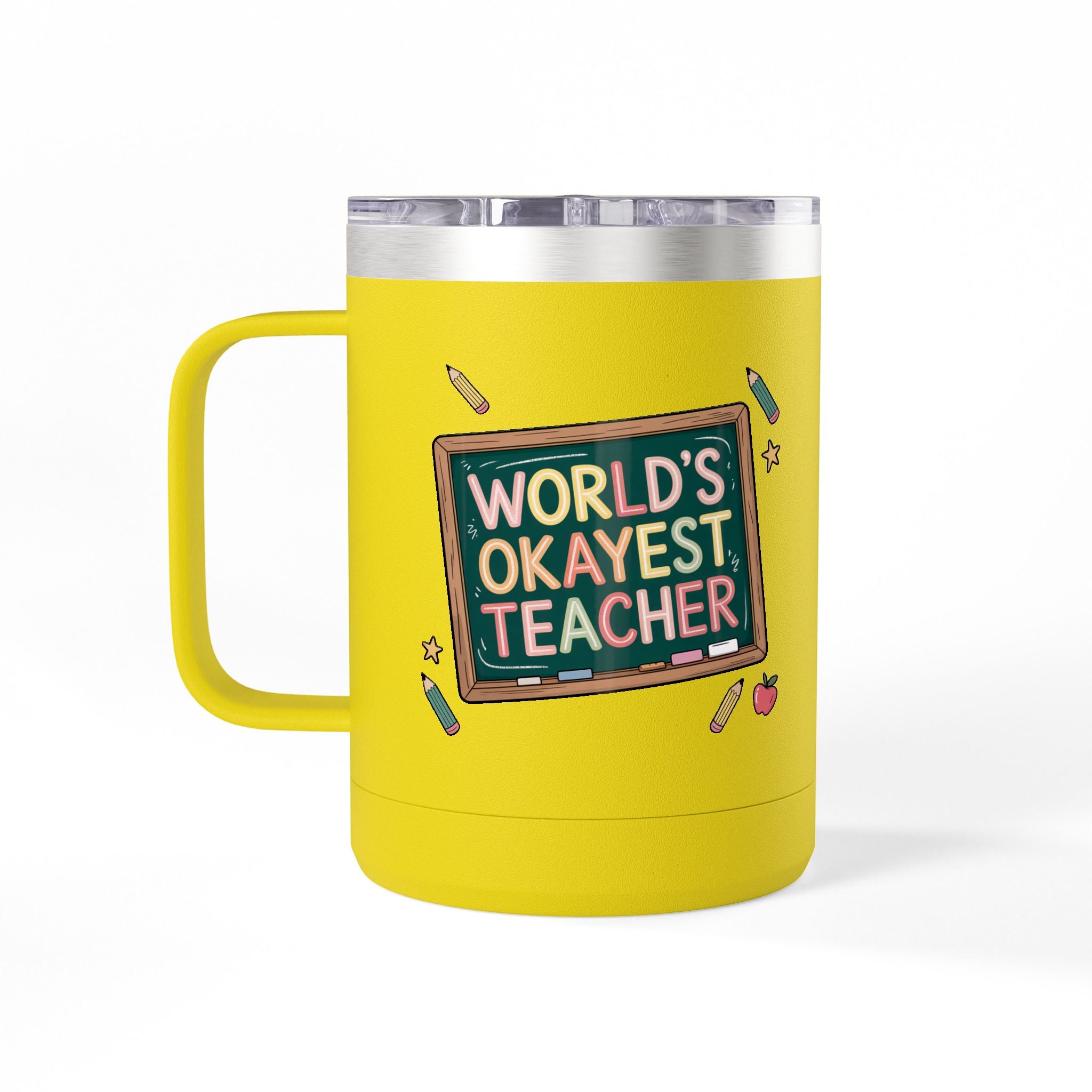 World's Okayest Teacher - 15oz Teacher Coffee Mug