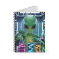Green Science Alien -  Lined Spiral Notebook