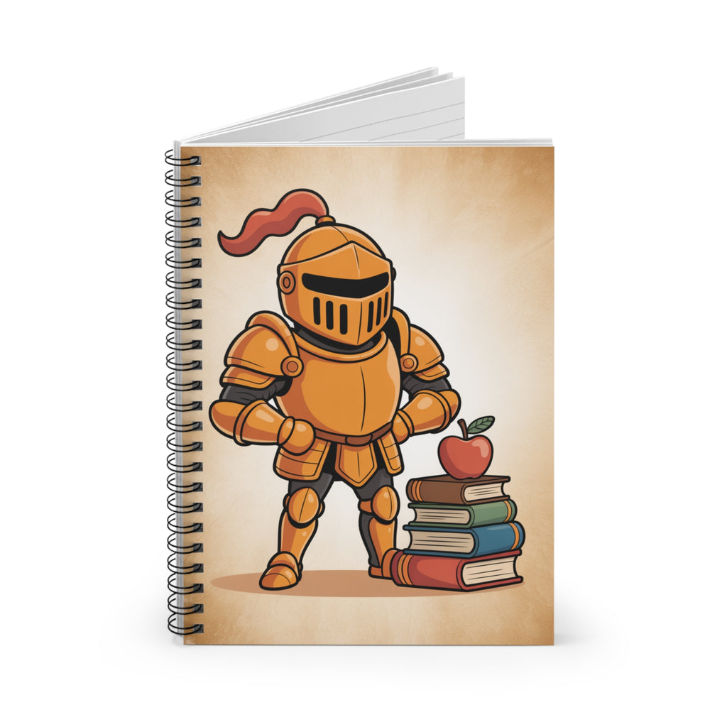 Cartoon Gold Knight   -  Lined Spiral Notebook