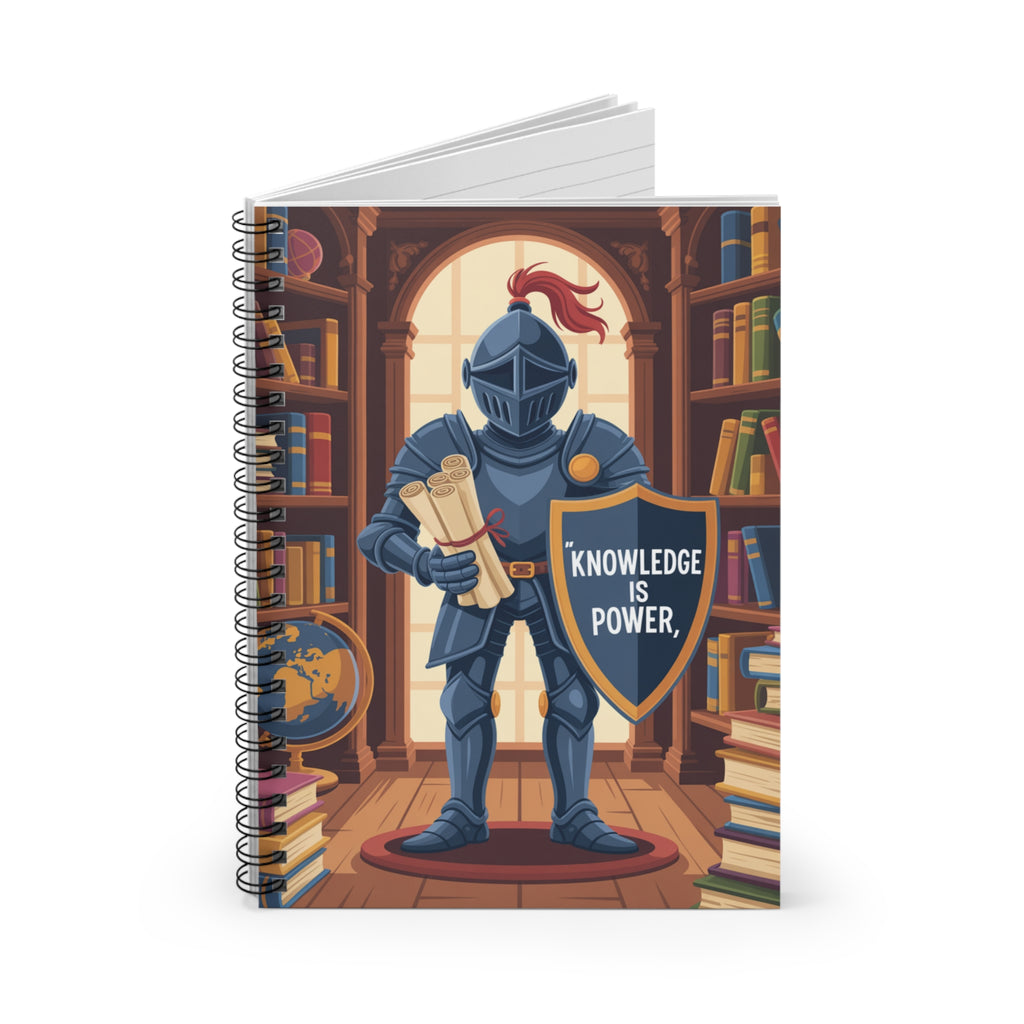 Cartoon Grey Knight   -  Lined Spiral Notebook