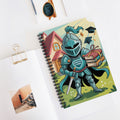 Cartoon Blue Knight  -  Lined Spiral Notebook