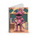 Cartoon Pink Knight  -  Lined Spiral Notebook