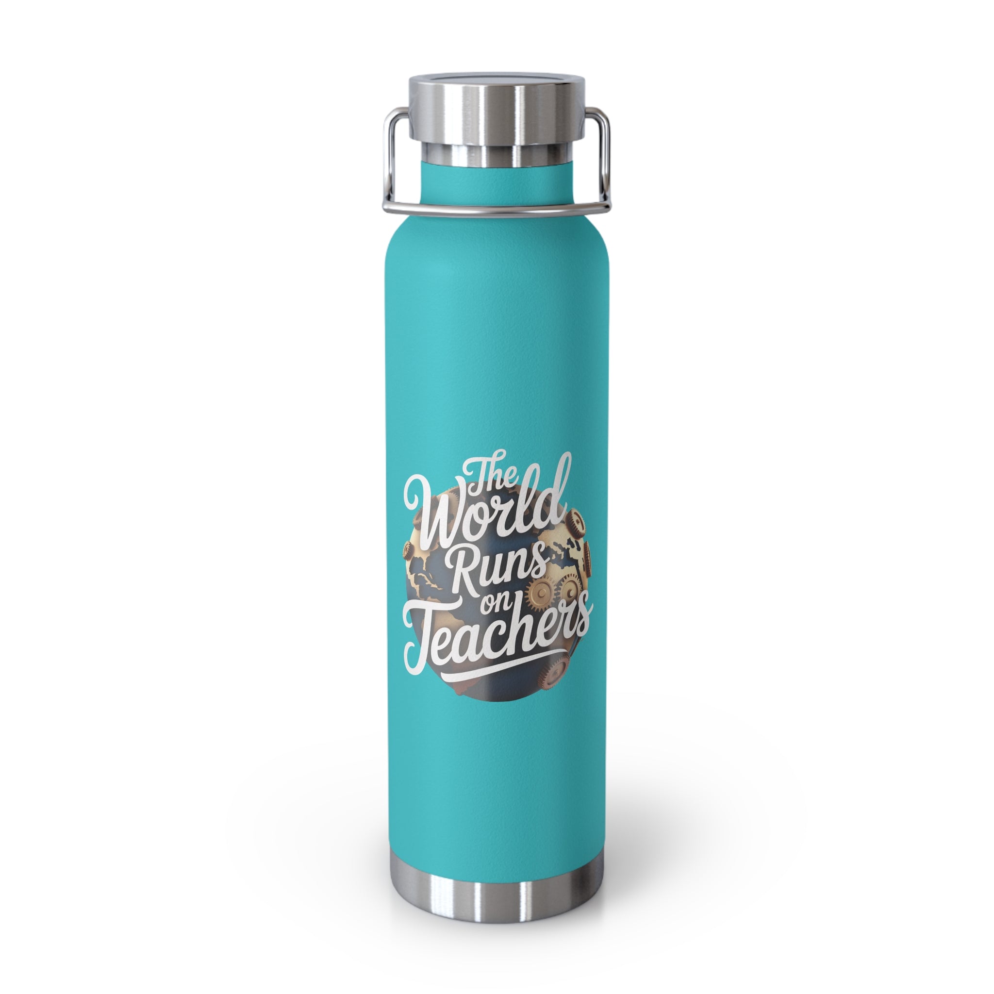 The World Runs on Teachers  -22oz Copper Teachers Tumbler
