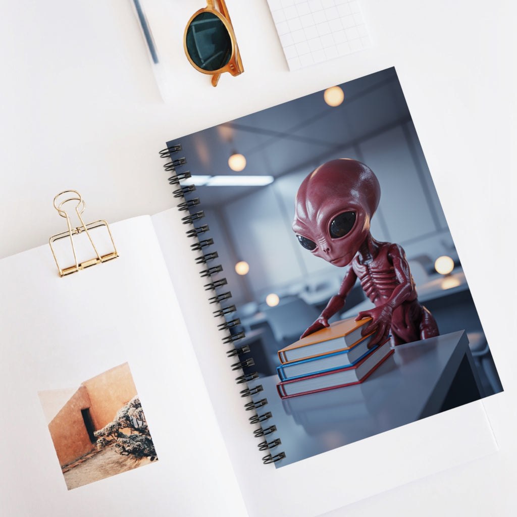 Red Alien -  Lined Spiral Notebook