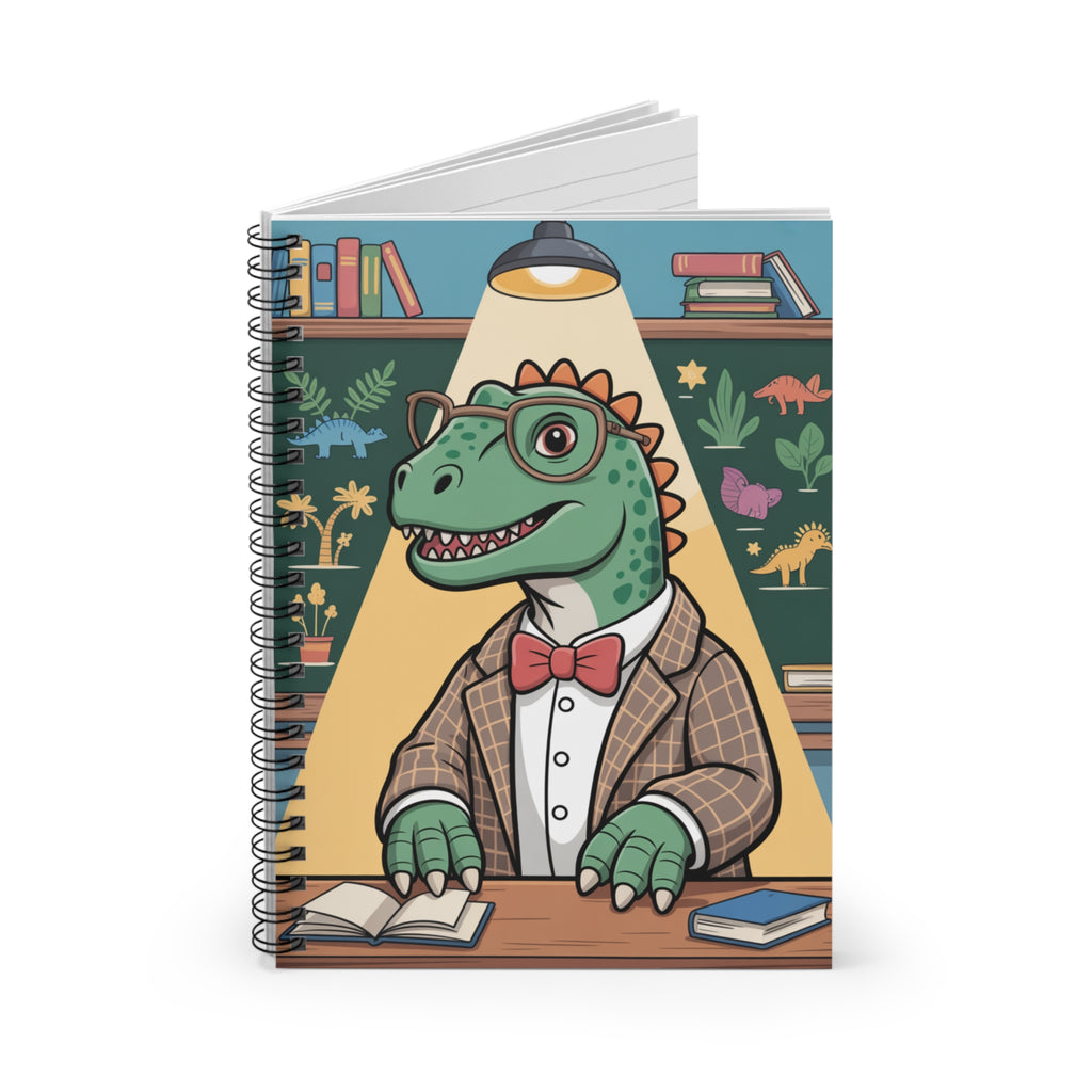 Cartoon Allosaurus  -  Lines Spiral Notebook