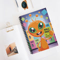 Orange Hall Pass Alien -  Lined Spiral Notebook