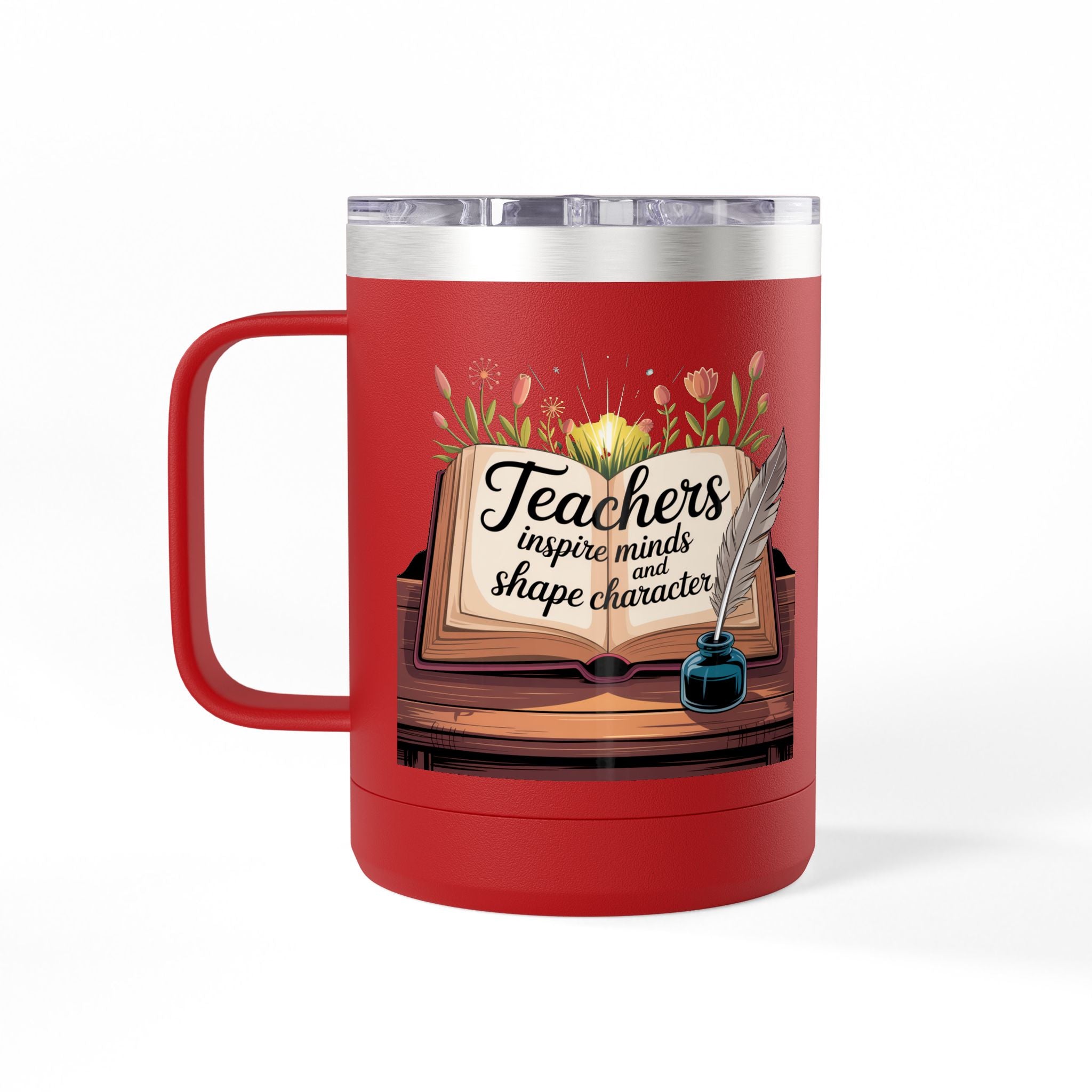 Teachers Inspire Minds and Shape Character - 15oz Teacher Coffee Mug