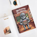 Cartoon Silver Knight   -  Lined Spiral Notebook
