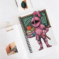 Cartoon Pink Knight  -  Lined Spiral Notebook