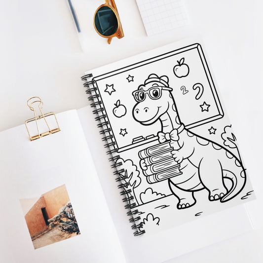 Cartoon Brontosaurus  -  Lined Spiral Notebook