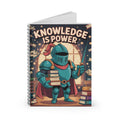 Cartoon Blue Knight  -  Lined Spiral Notebook