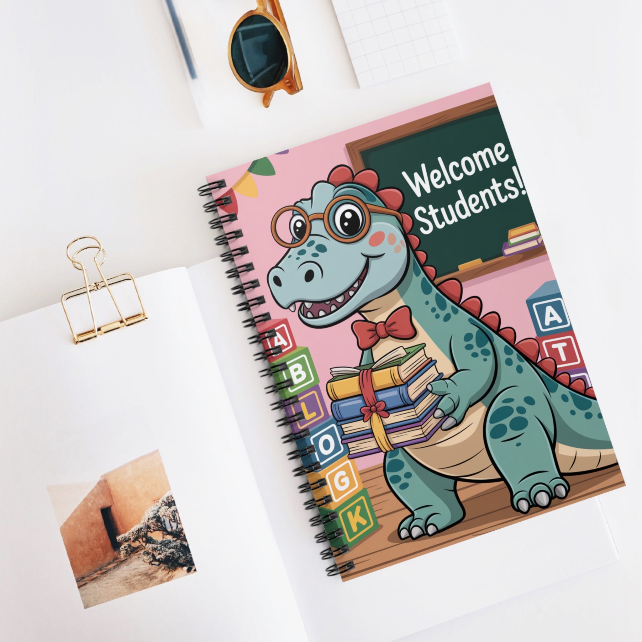 Cartoon Carnotaurus  -  Lined Spiral Notebook