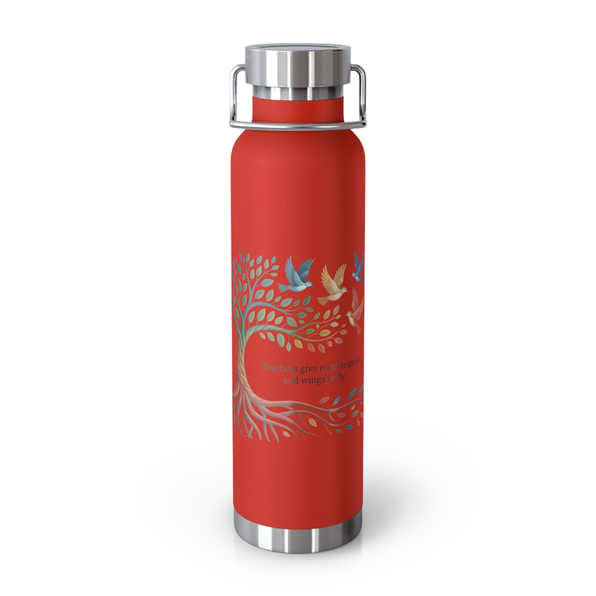 Teachers Give Roots to Grow and Wings to Fly  -22oz Copper Teachers Tumbler