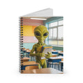 Green Classroom Alien -  Lined Spiral Notebook
