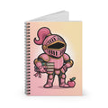 Cartoon Pink Knight   -  Lined Spiral Notebook