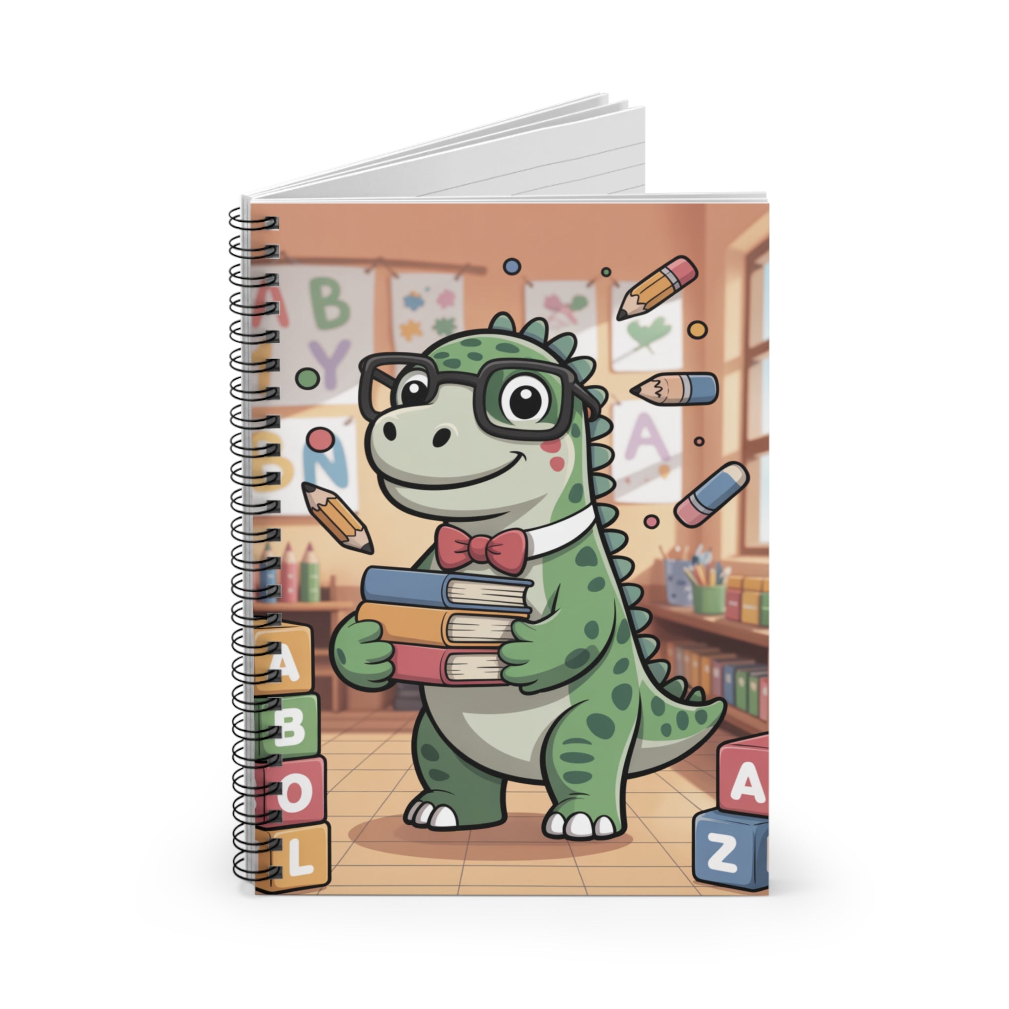 Cartoon Allosaurus  -  Lined Spiral Notebook