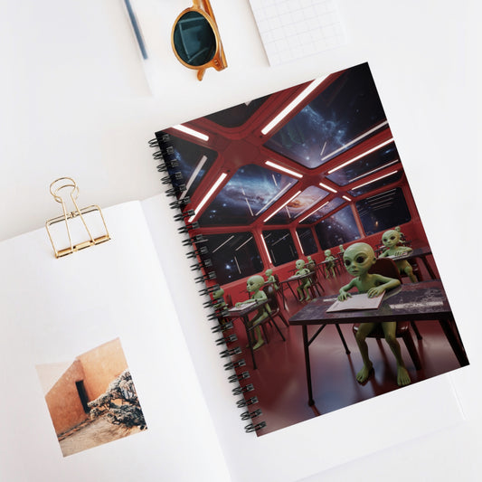 Alien Classroom -  Lined Spiral Notebook