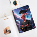 Red Graduation Alien -  Lined Spiral Notebook