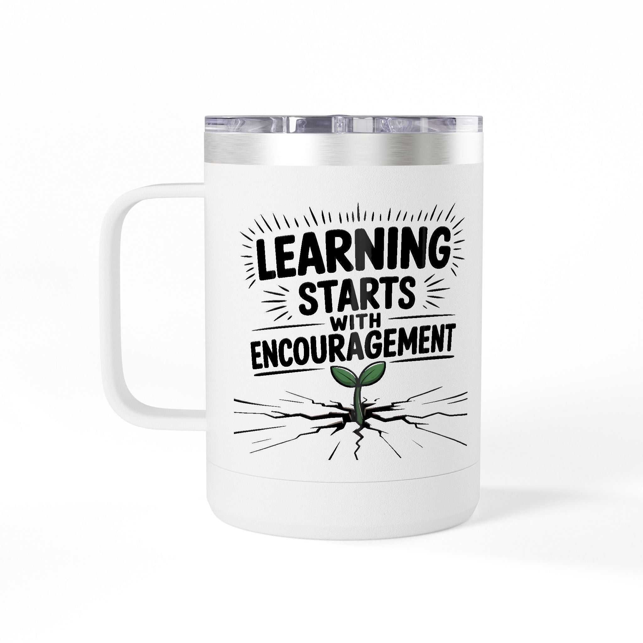 Learning Starts with Encouragement  - 15oz Teacher Coffee Mug