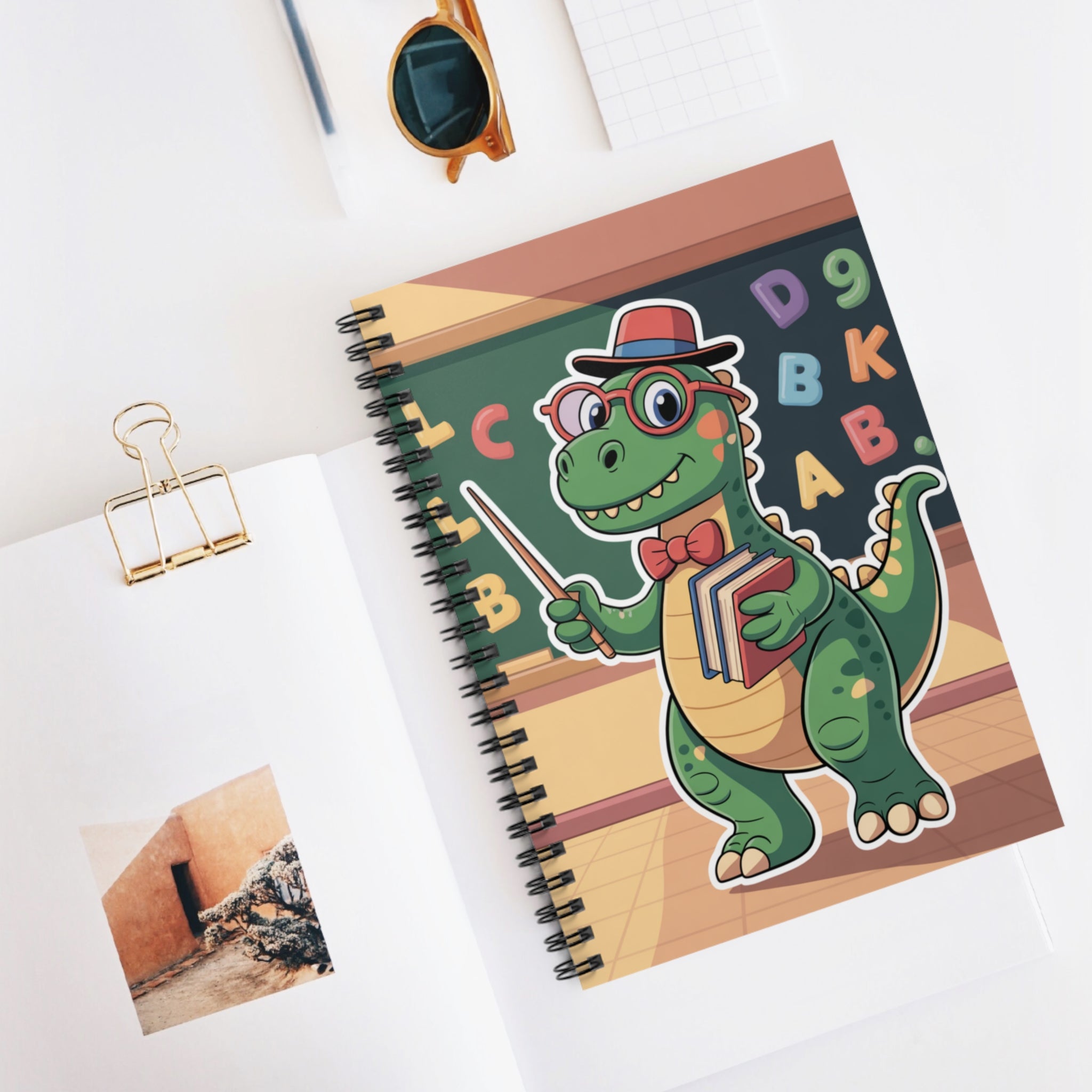 Cartoon Allosaurus  -  Lined Spiral Notebook
